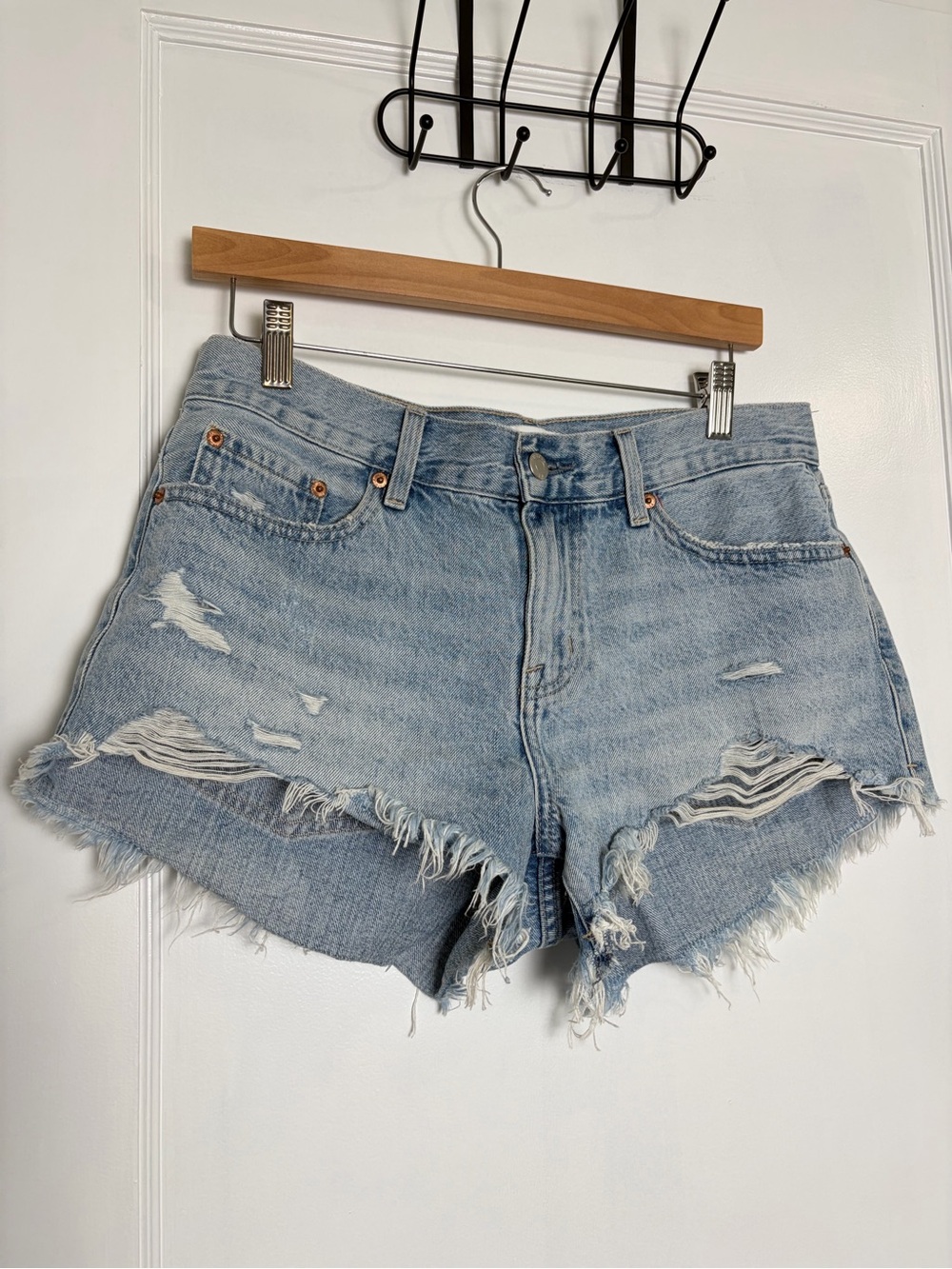 Pistola distressed denim shorts